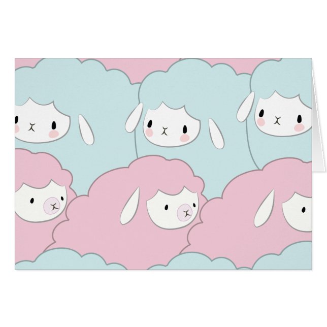 Cute Cartoon Sheep Pattern (Voorkant Horizontaal)
