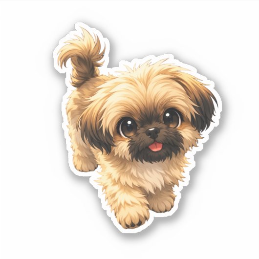 Cute Cartoon Shih Tzu Nala Puppy Dog Sticker (Voorkant)