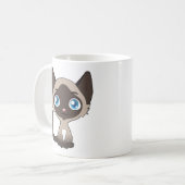 Cute Cartoon Siamese Cat Koffiemok (Voorkant links)