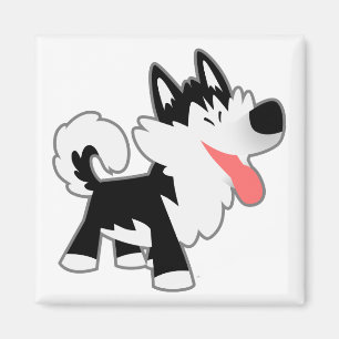 Cute Cartoon Siberian Husky Magnet Magneet