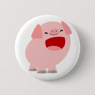 Cute Cartoon Singing Pig Button Badge