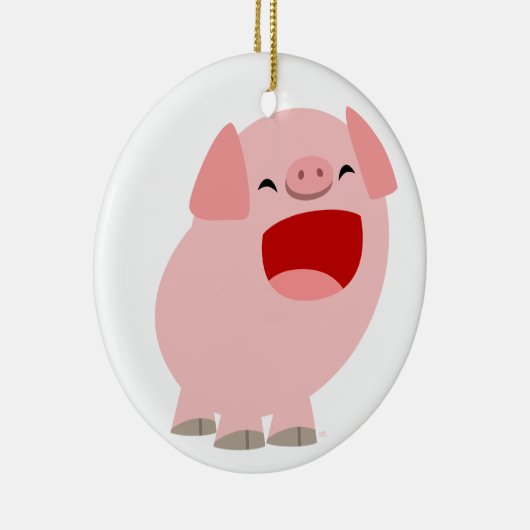 Cute Cartoon Singing Pig Ornament (Rechts)