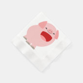 Cute Cartoon Singing Pig Paper Napkins Servetten (Hoek)
