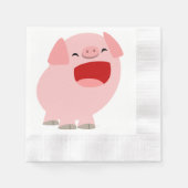 Cute Cartoon Singing Pig Paper Napkins Servetten (Voorkant)