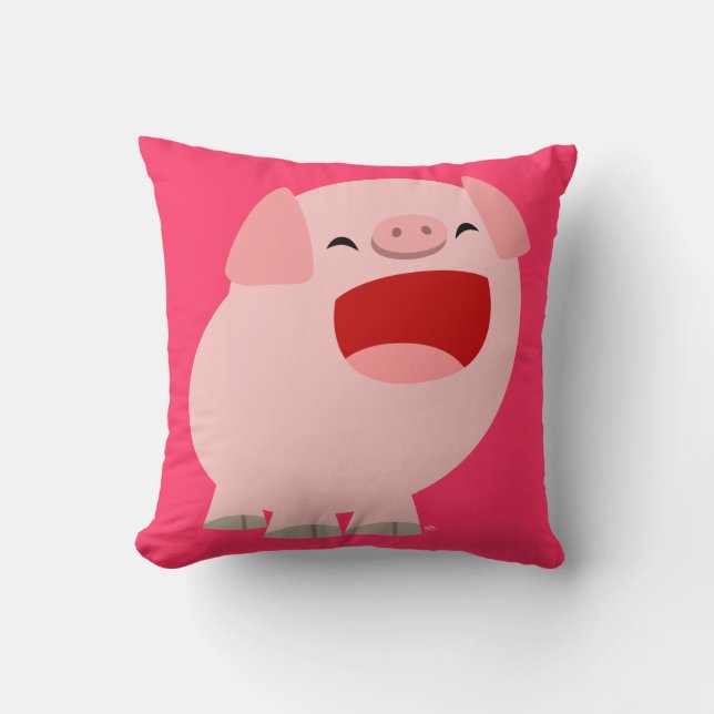 Cute Cartoon Singing Pig Pillow Kussen (Voorkant)