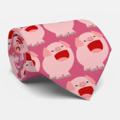 Cute Cartoon Singing Pig Stropdas (Opgerold)