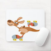 Cute Cartoon Skating Kangaroo Mousepad Muismat (Met muis)