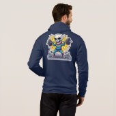 “Cute Cartoon Skeleton Weightlifter • Funny Gym Ba Hoodie (Achterkant volledig)