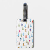 Cute Cartoon Ski helling patroon Bagagelabel (Achterkant verticaal)
