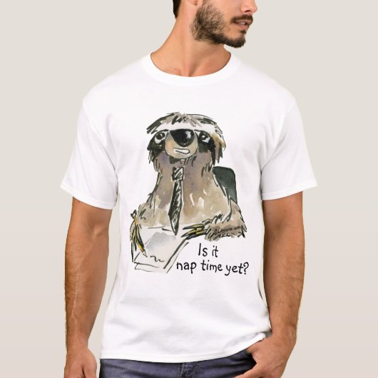 Cute Cartoon Sloth Tee Shirt (Voorkant)