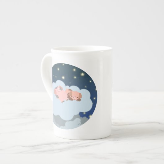 Cute Cartoon Slumbering Piglets Bone China Mok (Voorkant links)