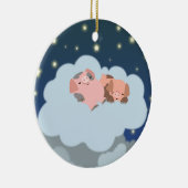 Cute Cartoon Slumbering Piglets Ornament (Rechts)