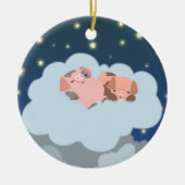 Cute Cartoon Slumbering Piglets Ornament (Voorkant)