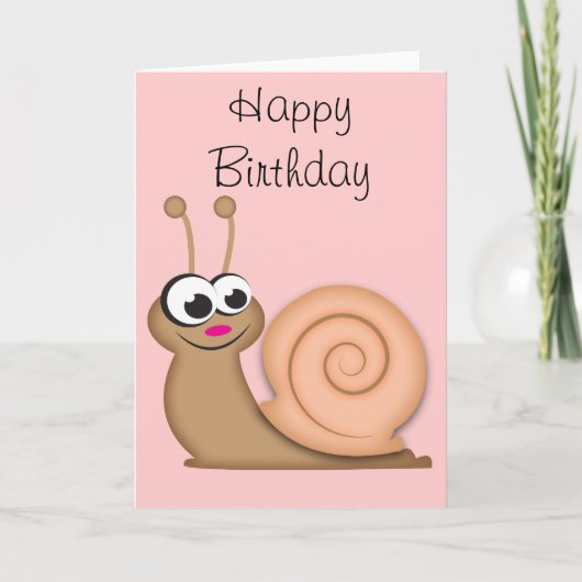 Cute Cartoon Snail Kaart (Voorkant)