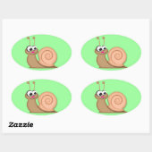 Cute Cartoon Snail Ovale Sticker (Vel)