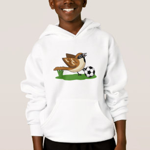 Cute Cartoon Sparrow Pplay Soccer