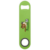 Cute Cartoon Sparrow Pplay Soccer Speed Flessenopener (Voorkant)