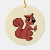 Cute cartoon squirrel with a peanut  keramisch ornament (Voorkant)