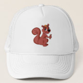 Cute cartoon squirrel with a peanut trucker pet (Voorkant)