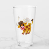 Cute Cartoon Steer Glas (Achterkant)