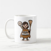 Cute Cartoon Super Mum Personalized Mug (Gauche)