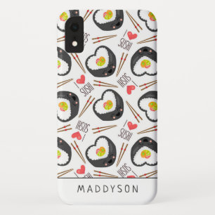 Cute Cartoon Sushi Pattern iPhone XR Hoesje