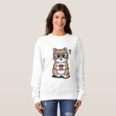 Cute Cartoon Sweatshirt - Drôle Chat Cosy (Devant entier)