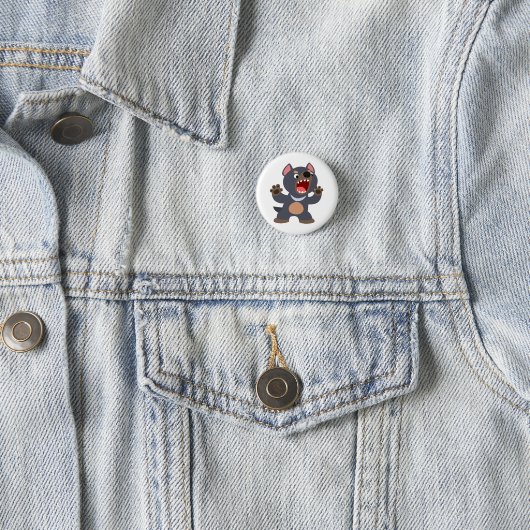 Cute Cartoon Tasmanian Devil Button Badge (In situ)