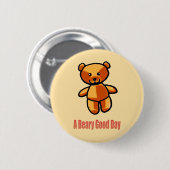 Cute Cartoon Teddy Bear Pun Illustration Ronde Button 5,7 Cm (Voorkant /achterkant)