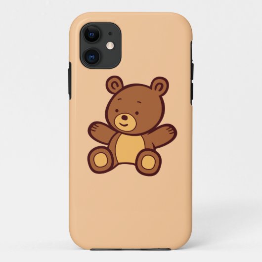 Cute Cartoon Teddybeer iPhone 5 Barely There Case (Achterkant)