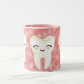 Cute Cartoon Teeth - Pink Gift Mok (Center)