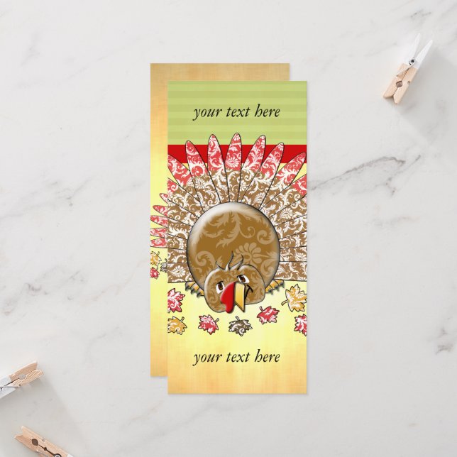 Cute Cartoon Thanksgiving Turkije (Voorkant / Achterkant in situ)