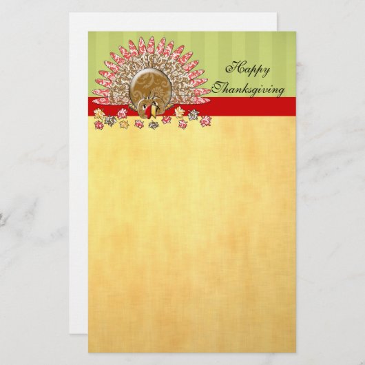 Cute Cartoon Thanksgiving Turkije Briefpapier (Voorkant / Achterkant)