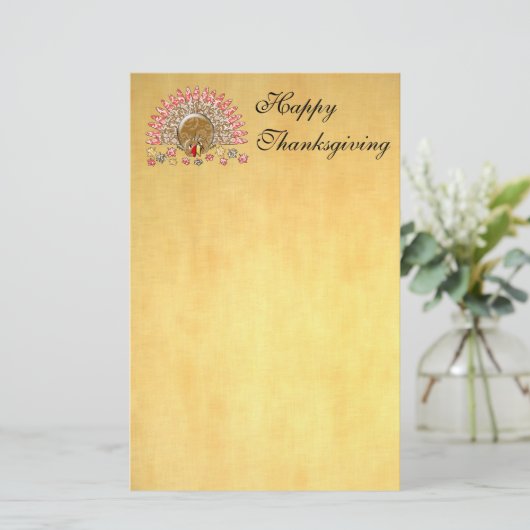 Cute Cartoon Thanksgiving Turkije Briefpapier (Staand voorkant)