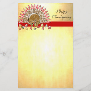 Cute Cartoon Thanksgiving Turkije Briefpapier