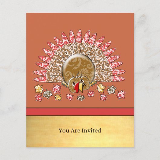 Cute Cartoon Thanksgiving Turkije Flyer (Voorkant)