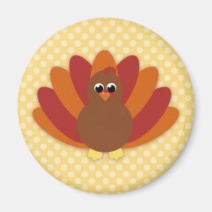 Cute Cartoon Thanksgiving Turkije Magneet