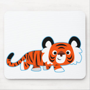 Cute Cartoon Tiger op de prowl Mousepad Muismat