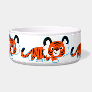 Cute Cartoon Tiger op de prowl Pet Bowl Voerbakje
