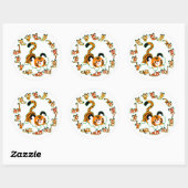 Cute Cartoon Tigers Mandala (groene) Sticker (Vel)