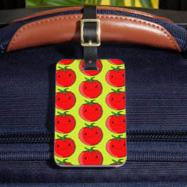 Cute Cartoon Tomato Pattern Bagagelabel