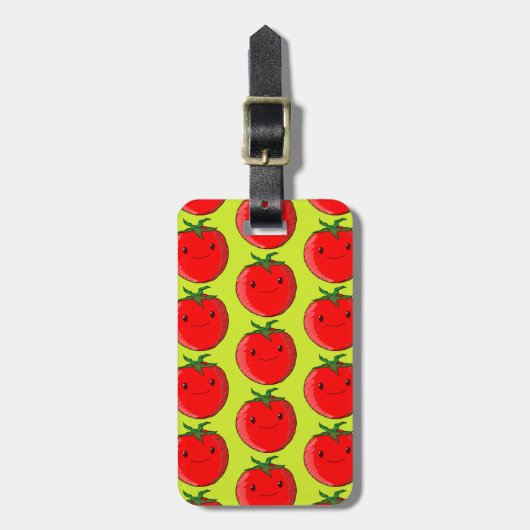 Cute Cartoon Tomato Pattern Bagagelabel (Voorkant verticaal)
