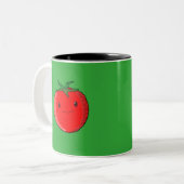 Cute Cartoon Tomato Tweekleurige Koffiemok (Voorkant links)