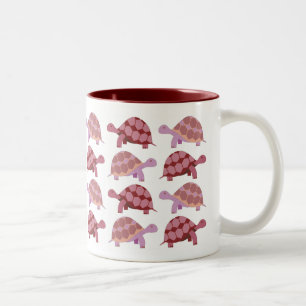 Cute Cartoon Tortoise Pattern Tweekleurige Koffiemok