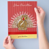Cute Cartoon Turkey Damask Pattern Flyer (Hand)