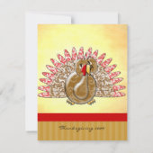 Cute Cartoon Turkey Damask Pattern Kaart (Achterkant)