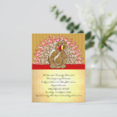 Cute Cartoon Turkey Damask Pattern Kaart (Staand voorkant)