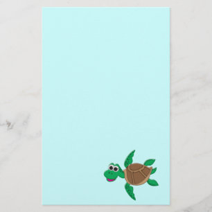 Cute Cartoon Turtle Briefpapier