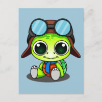 Cute Cartoon Turtle in Aviator Pet
