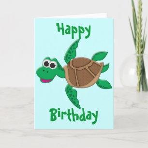 Cute Cartoon Turtle Kaart